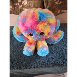 Fiesta Psychedelic Octopus Tie‎ Dye Glitter Eyes 7" Multicolor